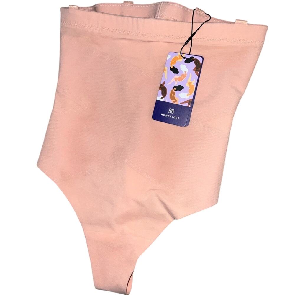 Honeylove SuperPower Thong Bridal Wedding High Waist Tummy Control NWT PINK XS